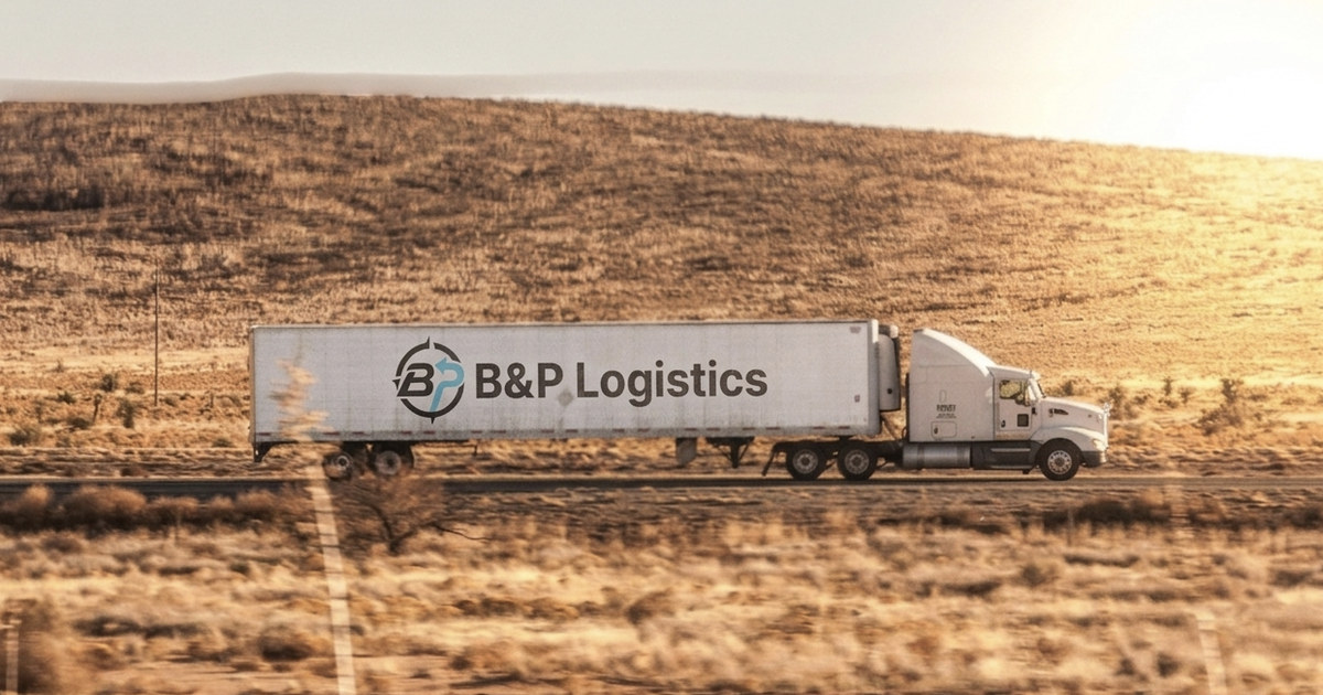 B&P Logistics truck on the highway